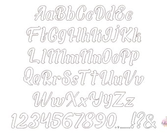 Vintage retro handwritten outline raggedy edge  Font alphabet letters machine embroidery designs 1.5 thru 4.1 inches, mom monogram also BX