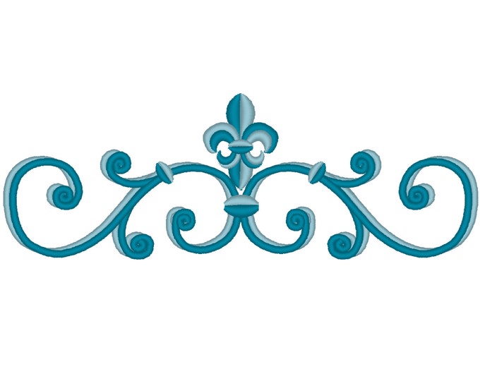 Vintage Fleur de Lis Calligraphic Border Corner Decoration Wedding Gift machine embroidery designs BX suitable to use with Embrilliance free