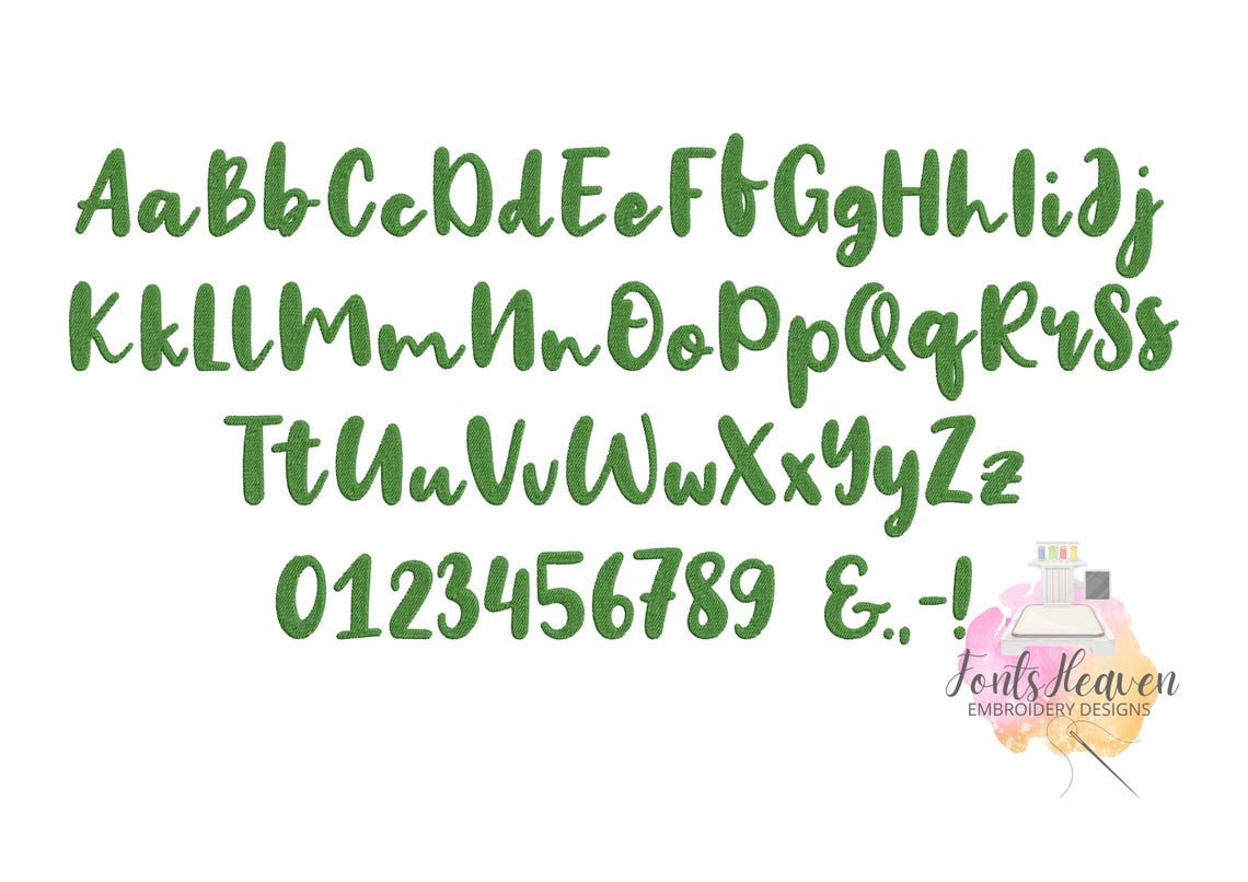 Handwritten Style Font Fill Stitch Alphabet Letters Machine Embroidery ...
