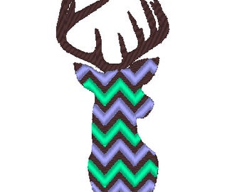 Buck deer Chevron monogram BX also ALL other (.pes .hus .dst .vp3 .vip .xxx .exp . jef)  - embroidery monogram embroidery design