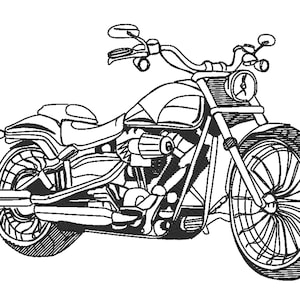 Chopper bike light sketch stitch machine embroidery design for hoop 4x4 and 5x7 boy men dad biker motorcycle vehicle embroidery design