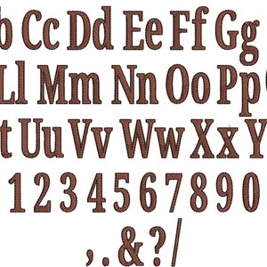 Alfabeto monograma con fuente en bloque y diseños de bordado a máquina de contorno, tamaños de monograma de letras del alfabeto de 1 a 4 pulgadas, caja incluida