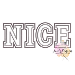 Nice Sport Font two outlines, double outline alphabet machine embroidery designs in satin stitch 2 lines letters sizes 1.5 thru 5.5 inch BX