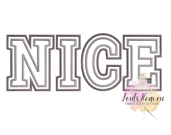 Nice Sport Font two outlines, double outline alphabet machine embroidery designs in satin stitch 2 lines letters sizes 1.5 thru 5.5 inch BX