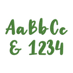 Diseños de bordado a máquina con letras del alfabeto, puntadas rellenas de fuente, estilo manuscrito, tamaños pequeños de 0,7 a 3 pulgadas y fuente BX con escritura Grinch