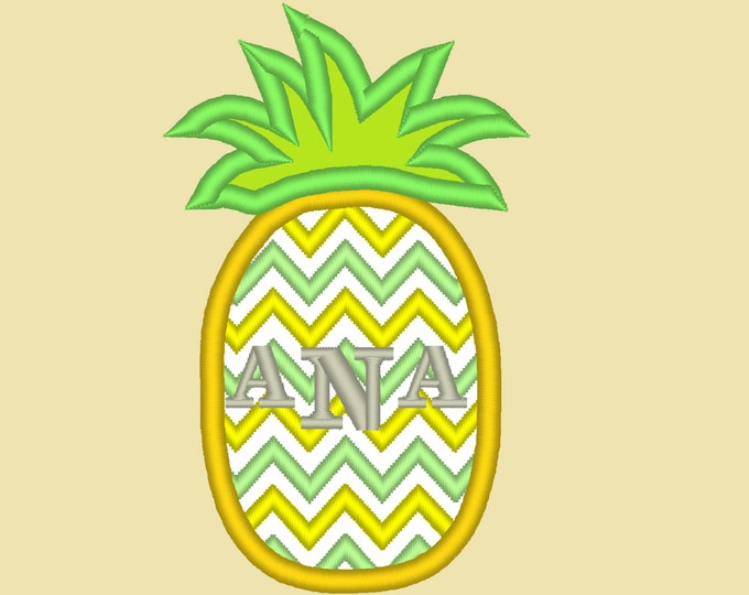Pineapple Chevron monogram BX also ALL other (.pes .hus .dst .vp3 .vip .xxx .exp . jef)  - embroidery appliqué monogram embroidery design