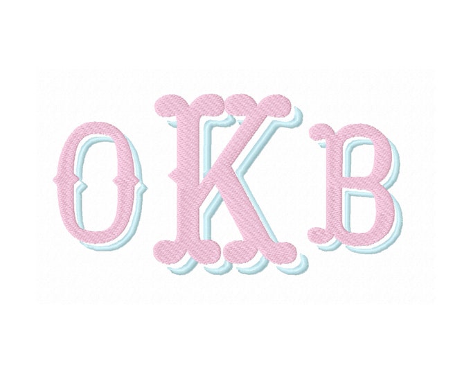 Cowboy western boy Monogram Drop Shadow font duo Font Machine Embroidery Designs Alphabet Letters Fill Stitch BX and other formats