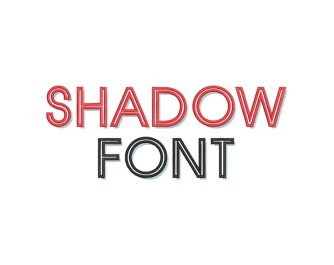 Shadow Athlete Block Font machine embroidery designs satin stitch outline and fill stitch shadow monogram letters numbers sizes 2 to 3.5 in