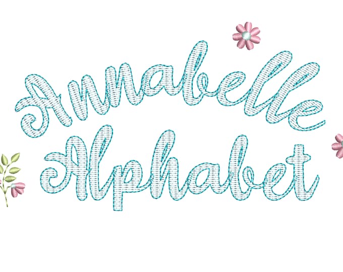 Light stitch or golden thread font light sketch outline machine embroidery designs alphabet letters less than 1 inch up to 3" BX vp3 xxx pes