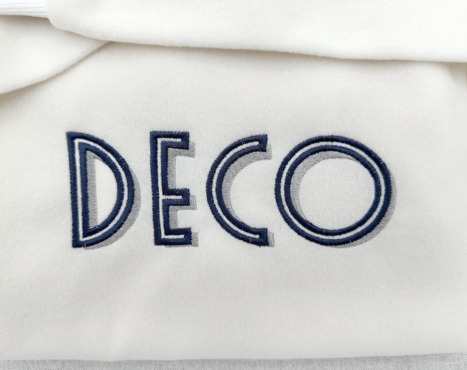 Shadow Font Retro style Art Deco Alphabet Monogram satin and fill stitch letters machine embroidery designs sizes 1.8 up to 4 inches BX