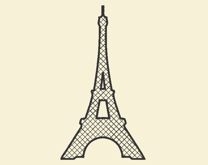 Eifel towel silhouette embroidery designs, assorted sizes machine embroidery design