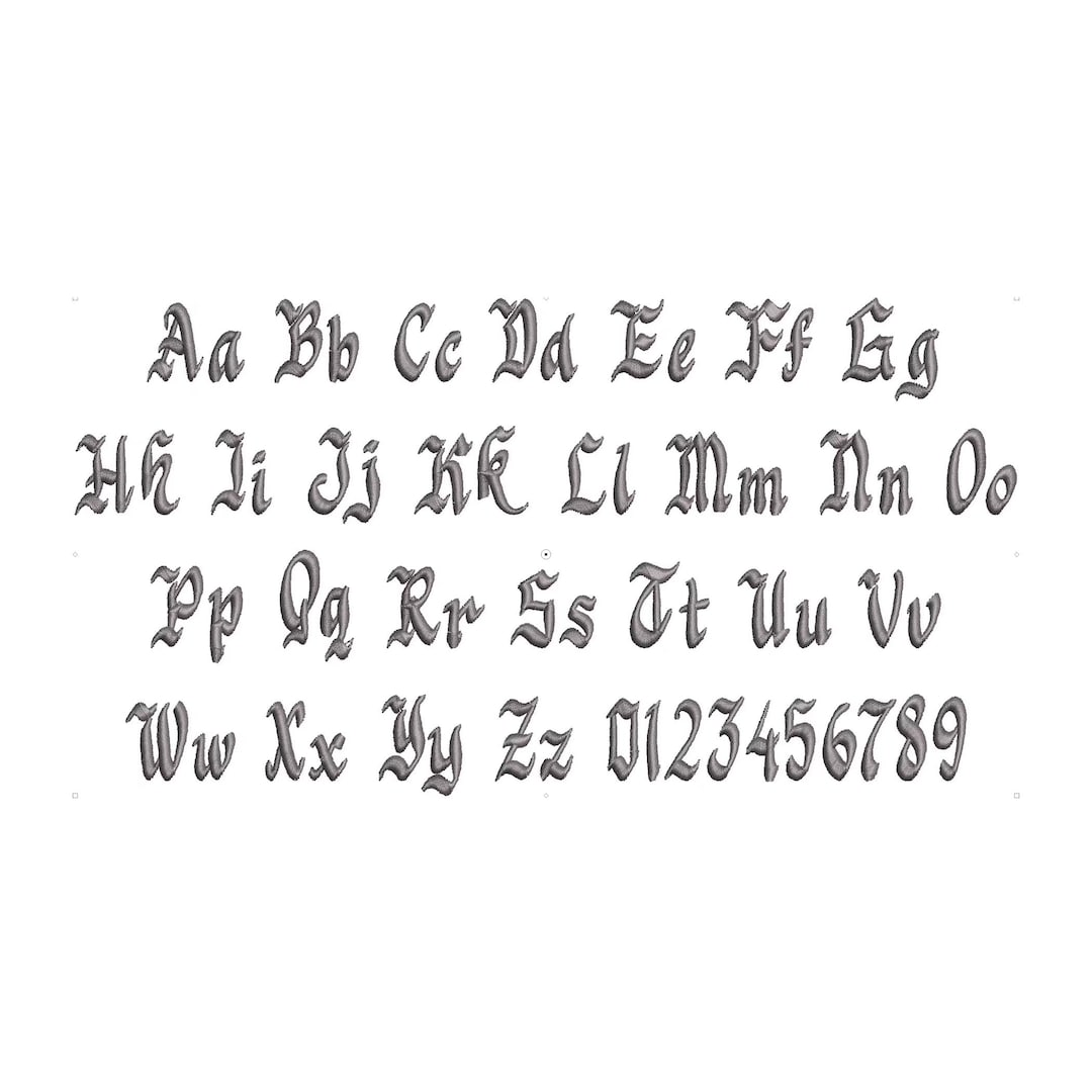 Vecchio stile vecchio libro tatuaggio rocker font ricamo a  