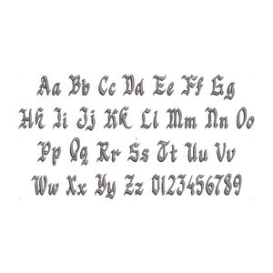 Old fashioned old book tattoo rocker Font machine embroidery designs gothic medieval alphabet letters once upon a time monogram, BX included