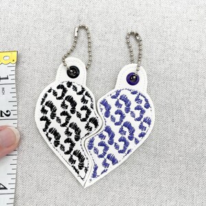 Leopard print Split Heart Eyelet and Key Fob Snap Tab keychain in the hoop machine size and stitch reference | farm Instant Download By Fonts Heaven Embroidery Format PES HUS DST JEF EXP VP3 XXX EXP