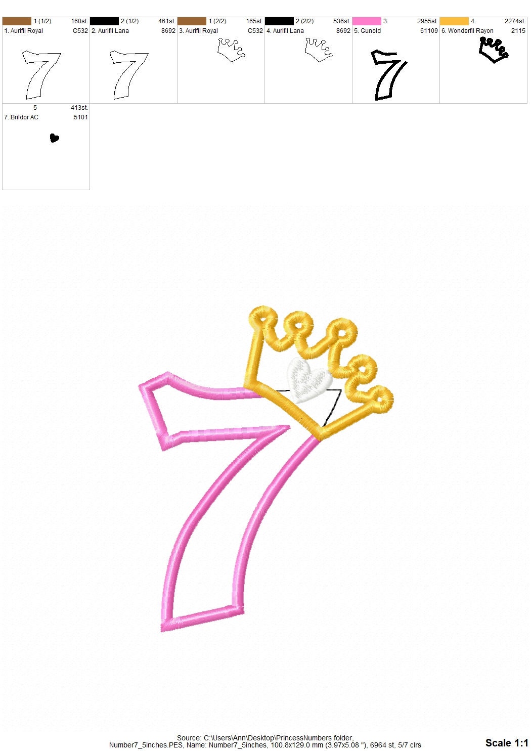 Compleanno 7 anni Cat Crown Number Palloncini' Maglietta per