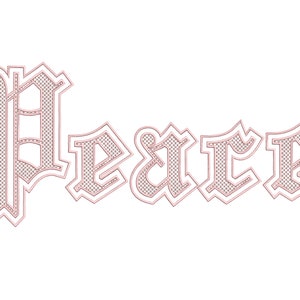 Old English two outline Font, double outline alphabet machine embroidery designs in satin stitch 2 lines letters in sizes 2.6 thru 6 BX image 3