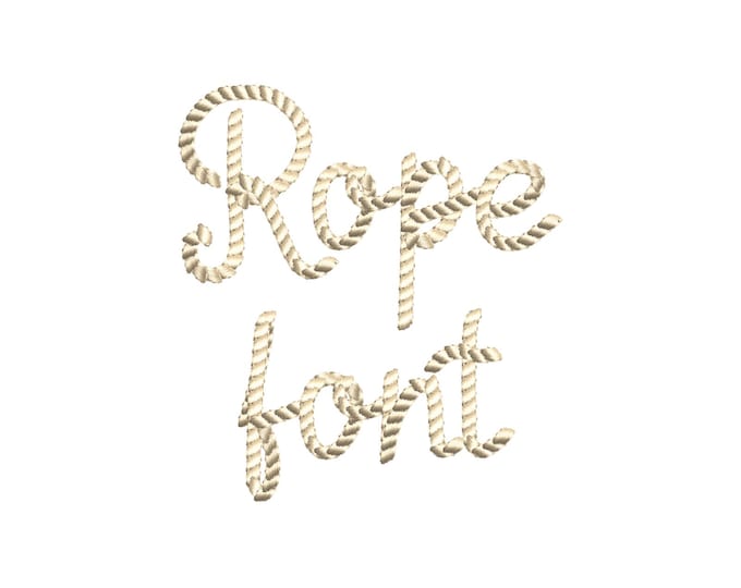 Unique Rope stitch nautical script handwritten FONT Ropetastic Alphabet Monogram machine embroidery designs sizes 1.3 up to 3.2 inches BX