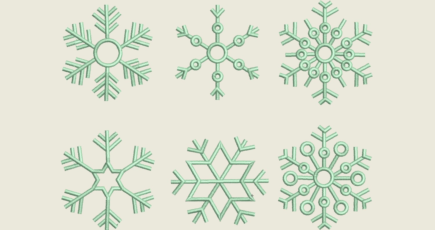 Swirl Mini Snowflakes SET of 4, Winter Snowflake 4 Types, Swirl