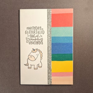 Einfach weil Karte - Einhorn-Regenbögen mit personalisiertem Umschlag