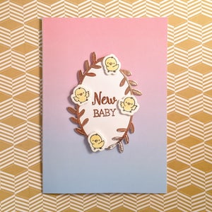 Tarjeta de bebé - Nuevo pollo bebé con sobre personalizado