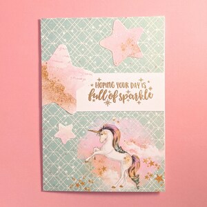 Birthday Card - Unicorn Sparkle with Personalised Envelope