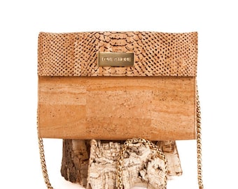 Cork Clutch handbag, Eco Friendly bag, Genuine Cork Purse