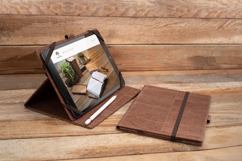 Cork iPad Sleeve | Sustainable Tablet Case | Vegan iPad Cover | Handmade Cork Tablet Sleeve | Eco Friendly Tech Accessory image 9
