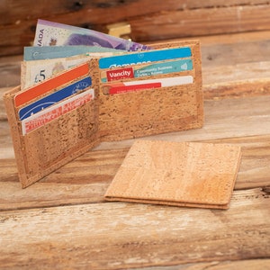 BILLETERA PLEGABLE PARA HOMBRE, Tarjetero Delgado, Tarjetero de Negocios, Cartera de Corcho para Pasaporte y Tarjetas de Crédito, Organizador de Tarjetas, Tarjetero de Viaje