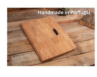 Cork Padfolio with Notepad | Sustainable A4 Portfolio Folder | Vegan Leather Alternative | Business Organizer | Handmade in Portugal