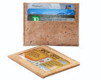 Cork Wallet/ Id/ Credit card holder natural cork