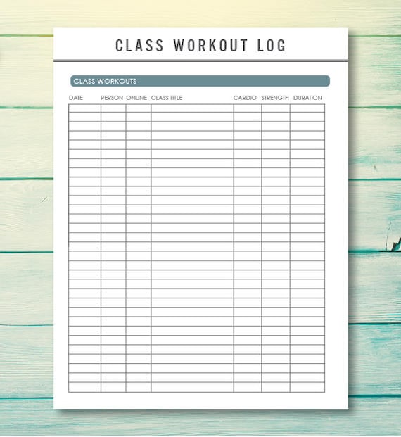 printable fitness planner workout log workout tracker etsy