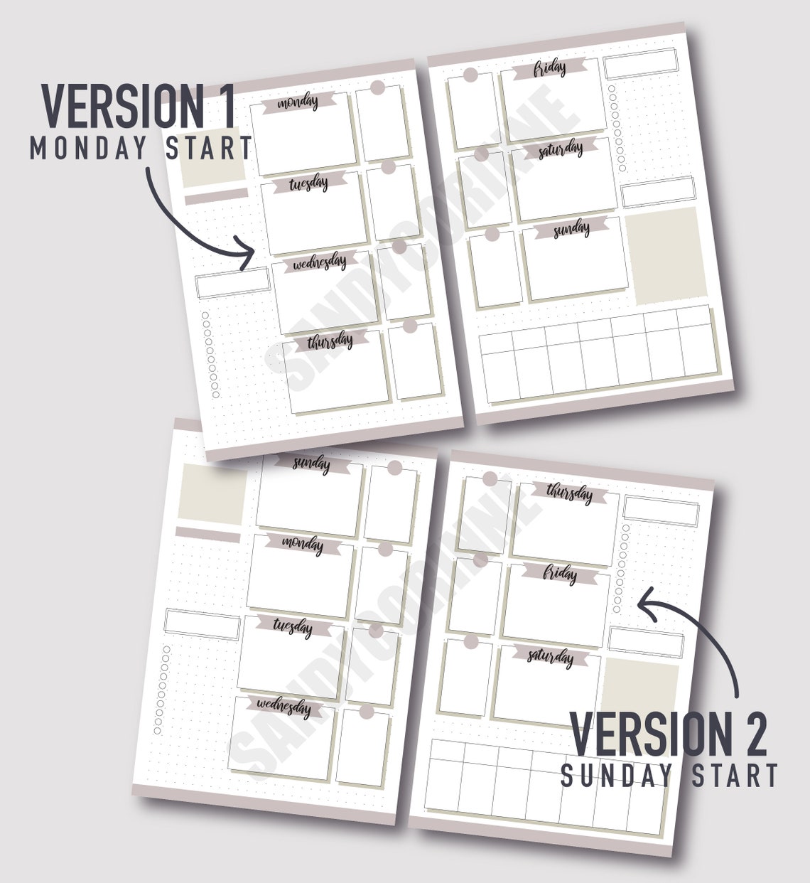 Bullet Journal Weekly Printable | Bullet Journal Weekly Layout | A5 ...