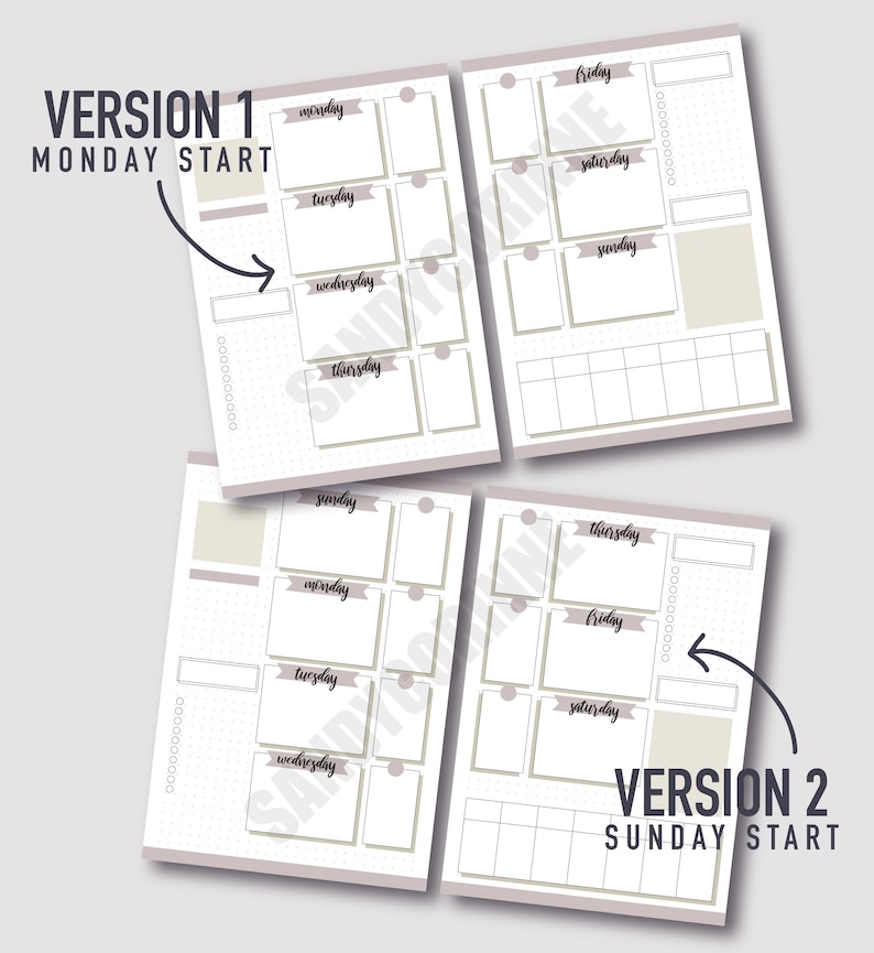 Bullet Journal Weekly Printable | Bullet Journal Weekly Layout | A5 ...