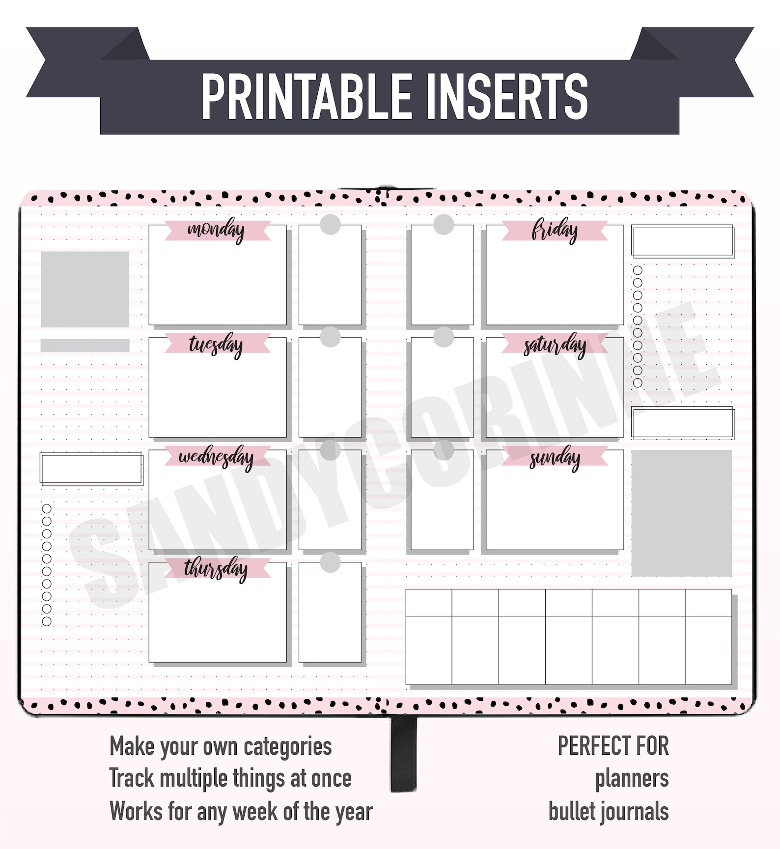 Bullet Journal Weekly Printable | Bullet Journal Weekly Layout | A5 ...