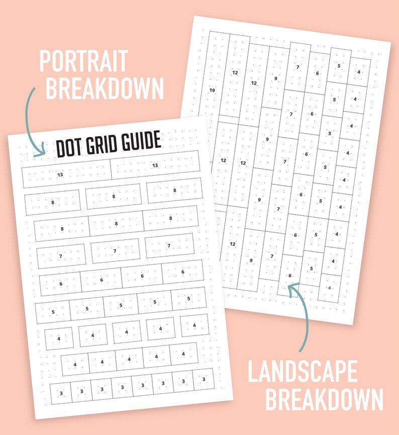 a5 printable dot grid spacing guide bullet journal paper