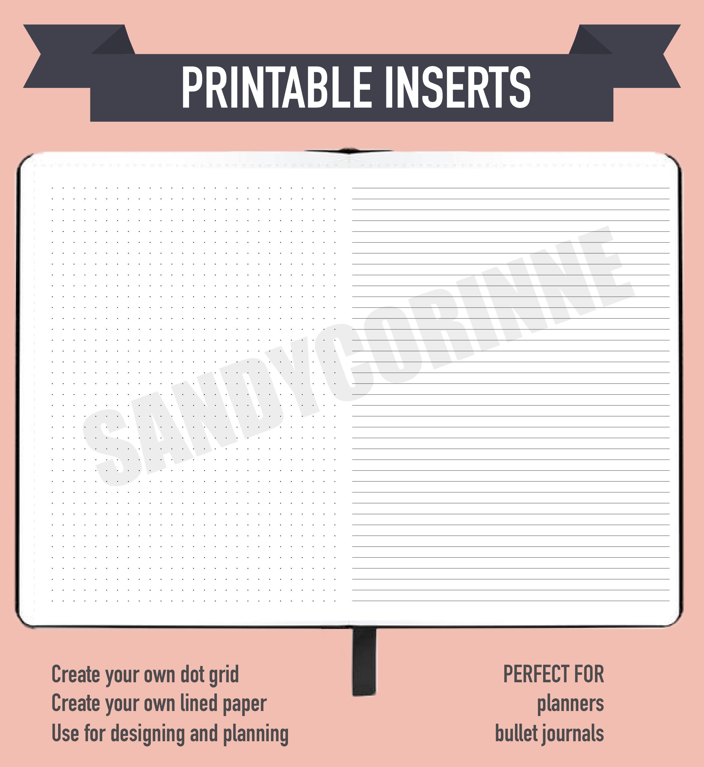 A5 Printable Dot Grid and Lined Paper | Bullet Journal Paper | A5 ...