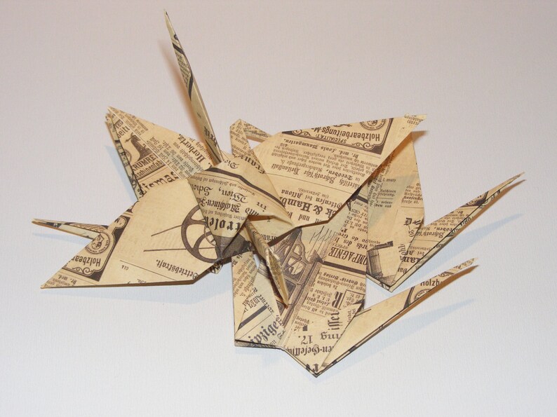 Vintage Origami Wedding Crane Vintage Crane For Wedding Etsy