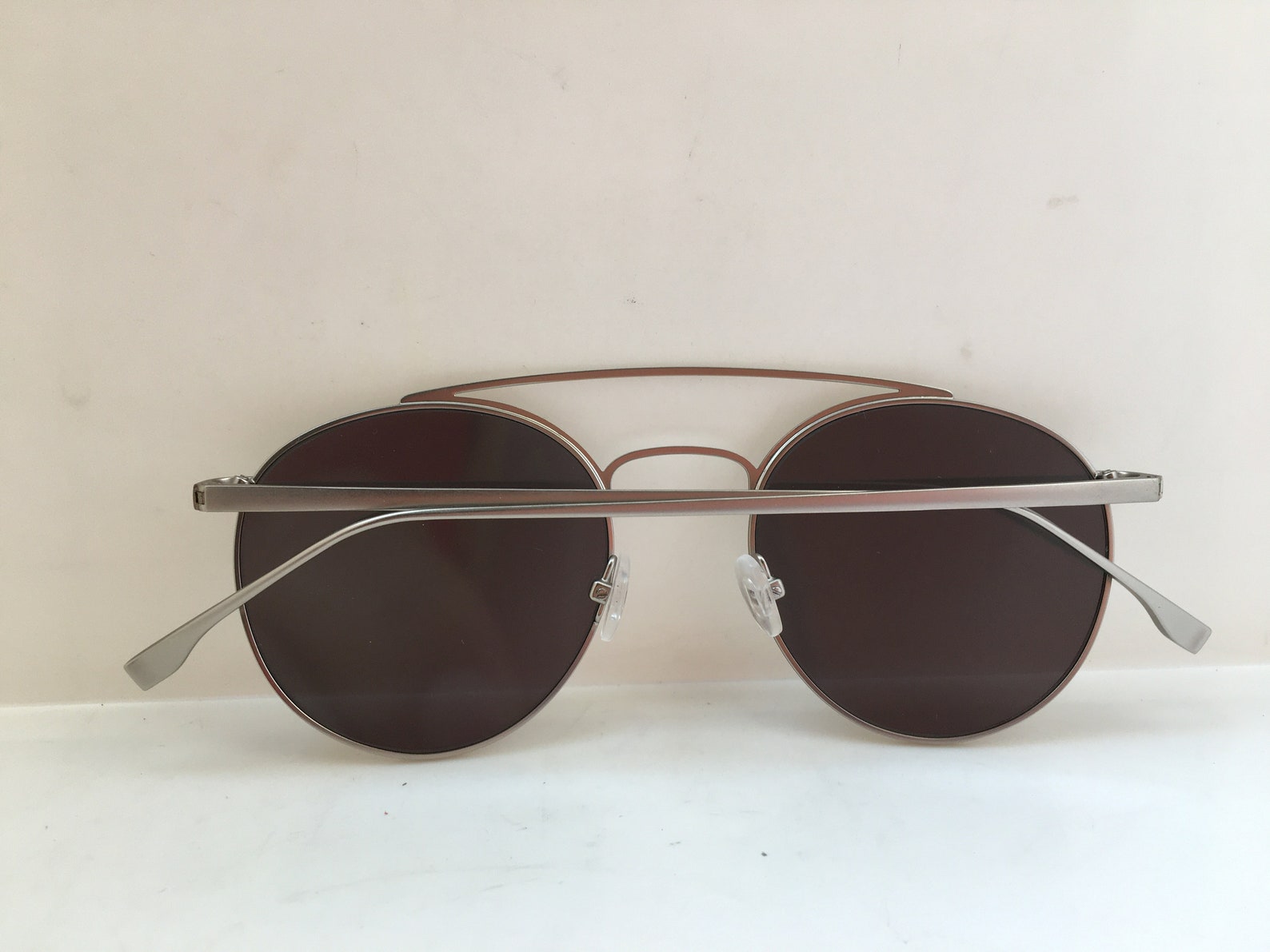 Nau Silver Metal Round Sunglasses Frame Mirror Lens Etsy