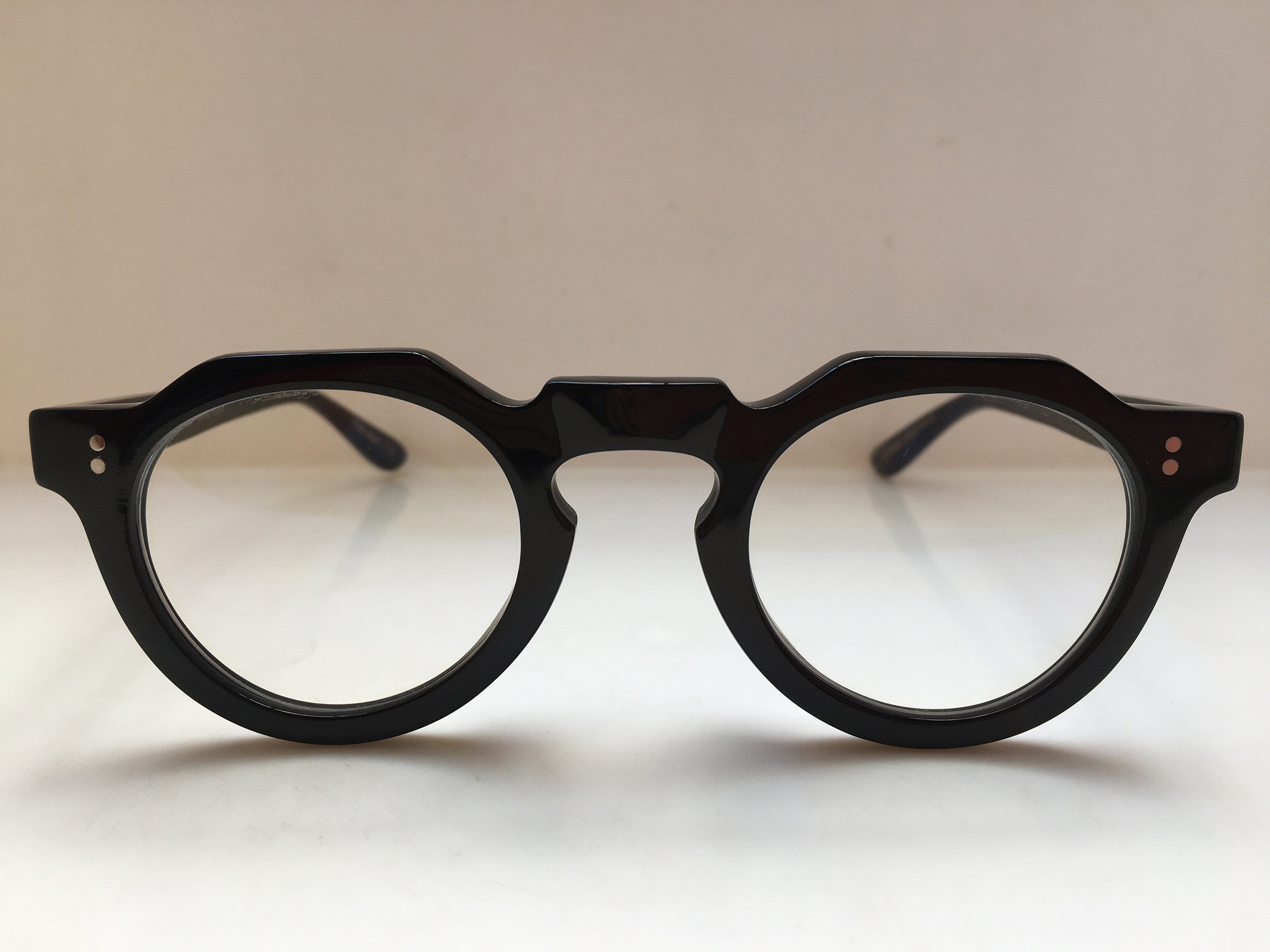 Genuine Horn Corbusier P3 Keyhole Bridge Eyeglasses Architect Etsy