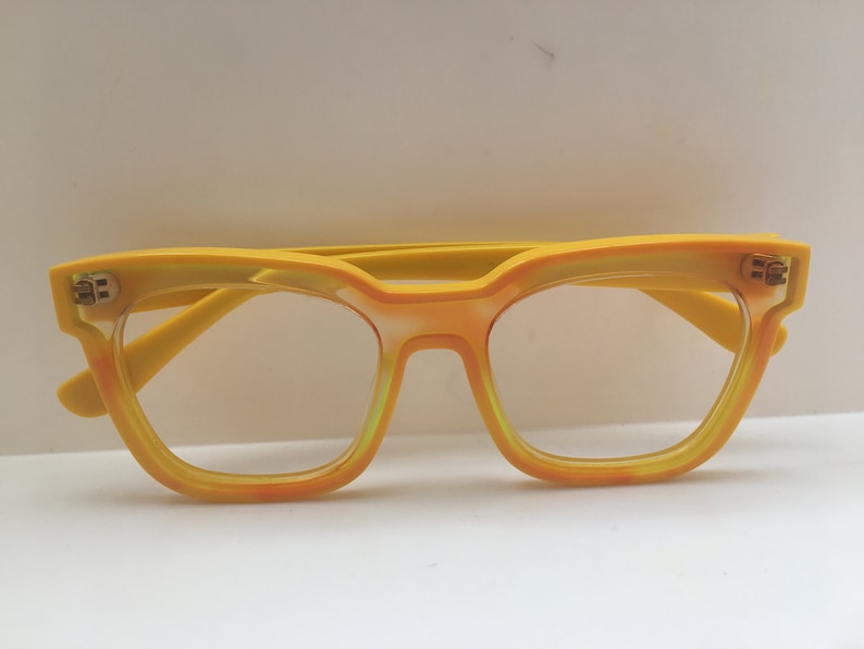 Handmade Clear Yellow Acetate Eyeglasses Frame New Old Stock Etsy