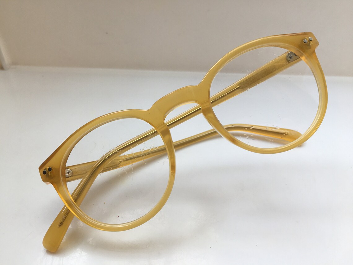 Blonde Keyhole Bridge Eyeglasses Frame CORBUSIER Acetate Etsy