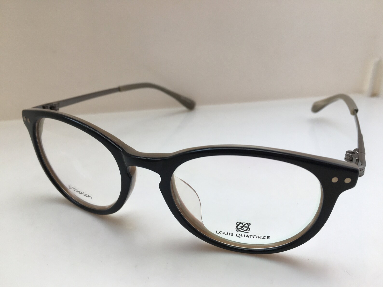 Louis Quatorze Black Acetate Keyhole Bridge Eyeglasses Frame | Etsy
