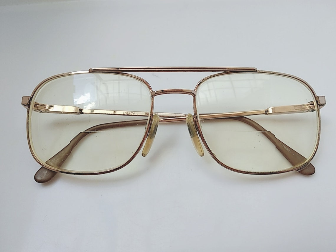 Vintage 80s Lamy Gold Aviator Eyeglasses Frame Made in | Etsy