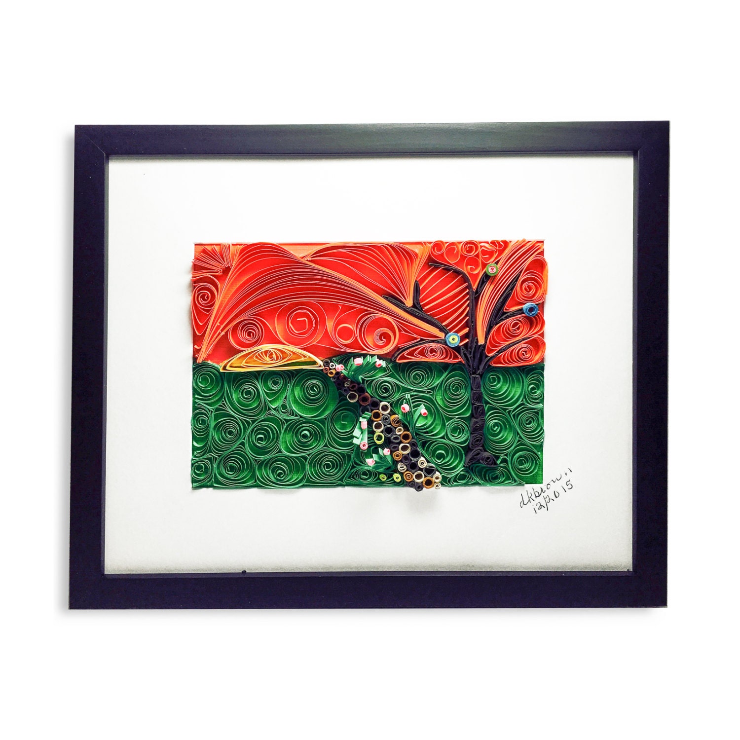 Abstract landscape quilled mosaic art quilled art flower Etsy