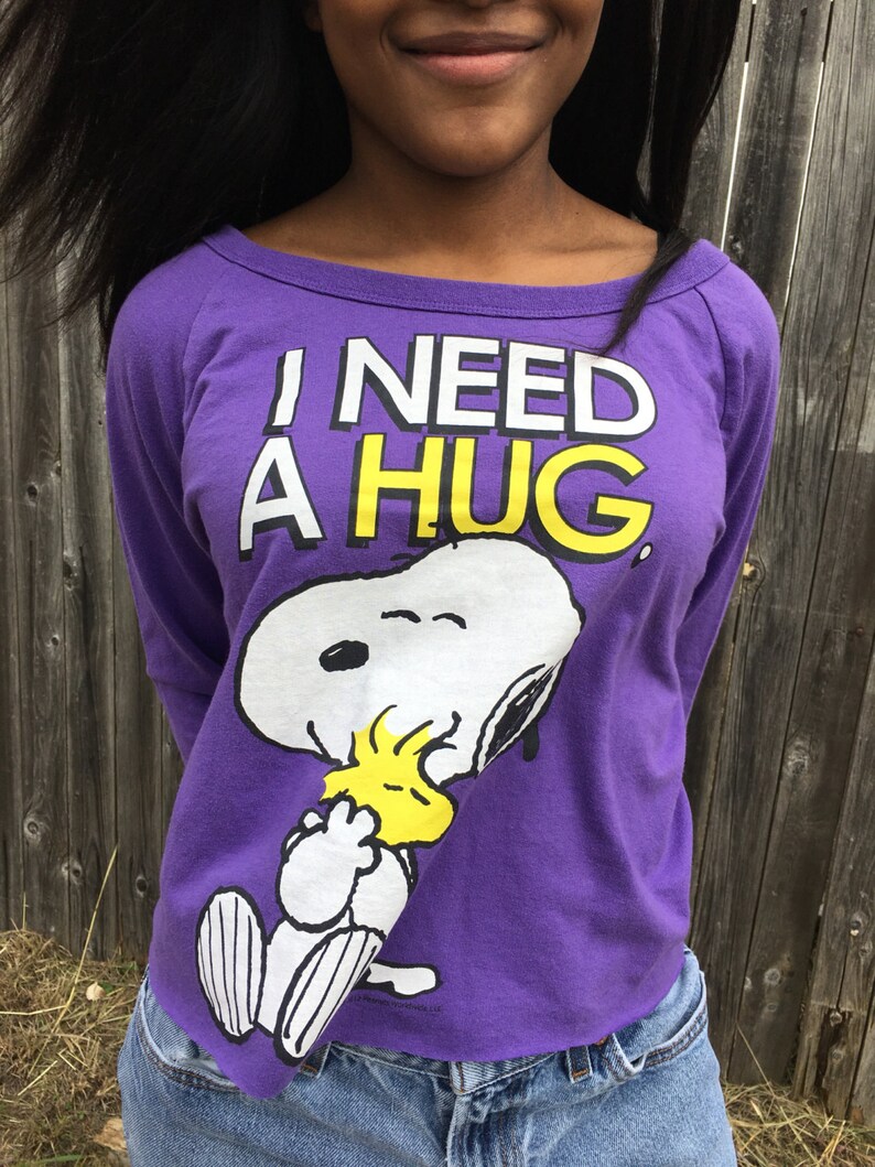 Free Shipping Vintage Snoopy Peanuts Purple Reworked Altered Etsy