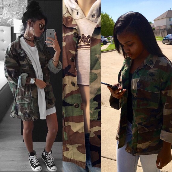 distressed army fatigue jacket