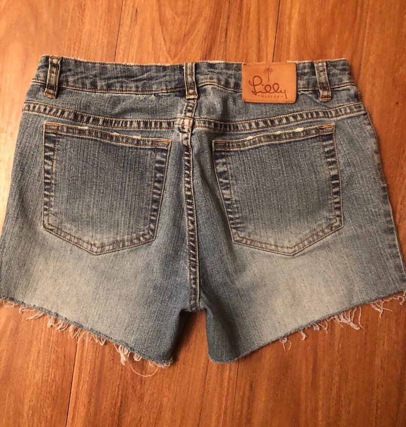 Vintage Lilly Pulitzer shorts women frayed denim jeans shorts size 4