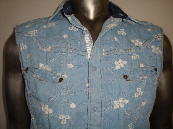 JIMI HENDRIX EMBROIDERED Experience flowers blue s