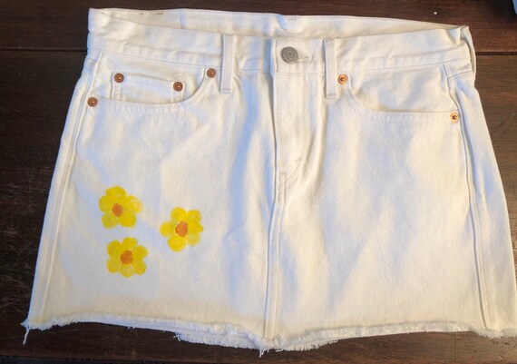 levis white denim skirt