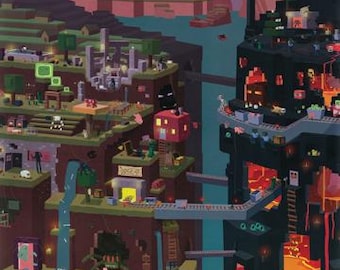 Minecraft Cube 24x36 Premium Poster